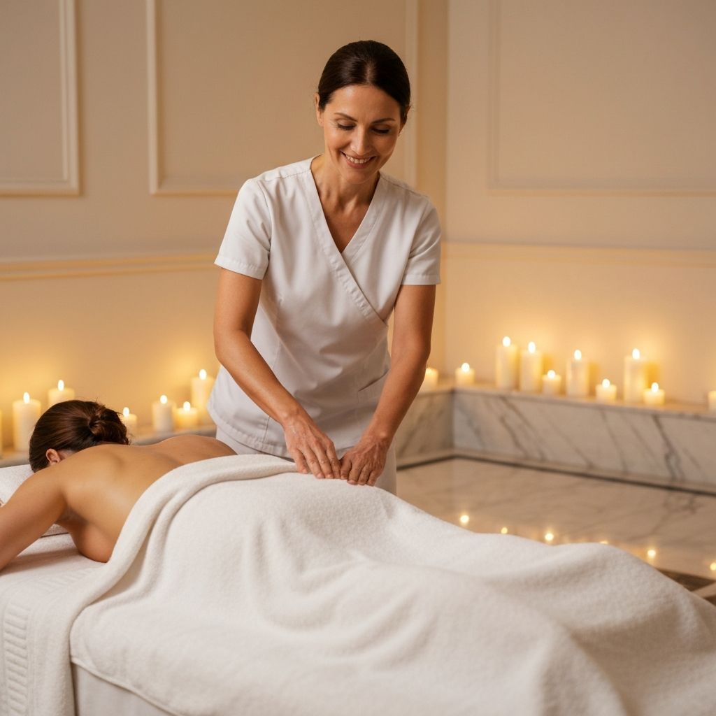 Professional massage therapy in luxury spa room